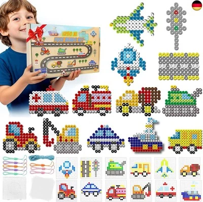 LIEBERWELL 10mm Große Bügelperlen Set, 15 Farben 1250 Stück XL Bügelperlen mit Ste