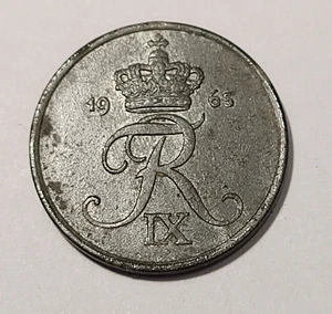 * Denmark * 2 öre  * 1965  *Zinc *  Cond.  1 +* - Picture 1 of 2