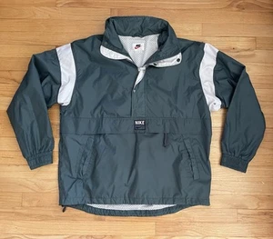 Vintage 90s Nike Swoosh Green Nylon 1/2 Zip Anorak Windbreaker Large - Bild 1 von 10