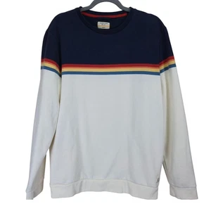 Felpa girocollo uomo Marine Layer Sunset Stripe pullover grande blocco colore - Foto 1 di 5