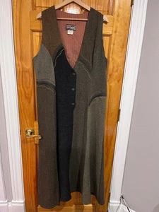 Mary Flanagan Wearable Art Vintage Lagenlook Wolle Patchwork Abstrakt Kleid - Bild 1 von 8