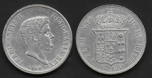 1848 Regno delle Due Sicilie Piastra da 120 Grana silver Gigante n. 76 SPL-MS61 - Imagen 1 de 1