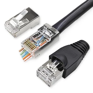 Confezione 50 Connettore RJ45 Schermato Cat 6 Passaggi Con Stivali Antistrappo M... - Foto 1 di 6