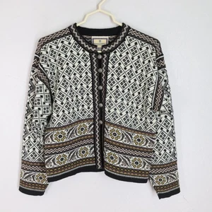 Vintage Dale of Norway Strickjacke Pullover Jacke Mutlicolor Blumen Zinn Knöpfe - Bild 1 von 14