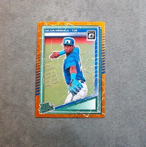 2025 Panini Donruss - Optic Rated Prospect #129 Arjun Nimmala Orange Velocity - Bild 1 von 2