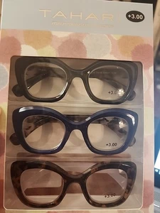 TAHARI 3 PAAR LESEBRILLEN KATZENAUGE DICKES GESTELL Lesebrillen SCHWARZ, SCHILDPATT, BLAU - Bild 1 von 7