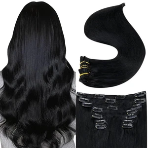 100% Human Hair Extensions Straight Full Shine Hair Wedding Graduation - Picture 1 of 12