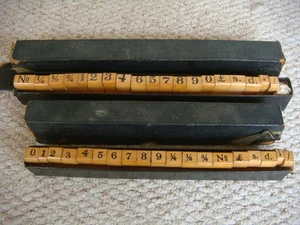 Boxed Antique Wooden Pricing Number Rubber Stamp Sets Sizes 3 & 4 - Picture 1 of 8