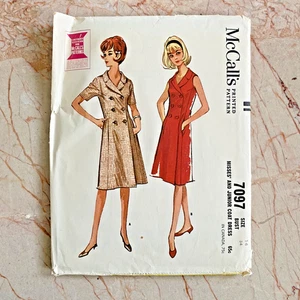 McCalls 7097, 60s Dress, Sz 14/34, Cut & COMPLETE, Vintage Sewing Pattern - Picture 1 of 2