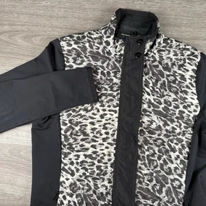 Lauren Ralph Lauren Active Damen Größe M Leopard Jacke Mantel Full Zip Schwarz - Bild 1 von 20