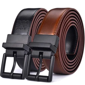 Beltox Men’s Belts Dress Casual Reversible Leather 1.1” w Roller Buckle Rotat... - Picture 1 of 9