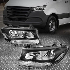 Pair Black Clear Halogen Headlight lamp Complete Set for Mercedes Sprinter W907 - Bild 1 von 8
