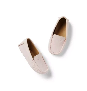 NWT Janie and Jack Flower Show Bunny Pink Suede Driving Shoes Boys Sz 6 Toddler - Picture 1 of 6