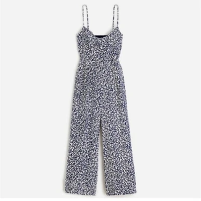 J.Crew Jumpsuit Womens Size 4 Wide Leg Floral Cut Out Beach Dainty Feminine NWT - Image 1 of 4