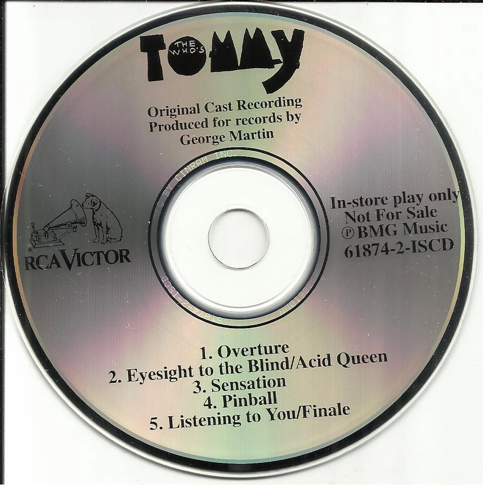 THE WHO Tommy ORIGINAL CAST SAMPLER 5TRX PROMO DJ CD GEORGE MARTIN 1993 USA MINT - Image 1 of 1