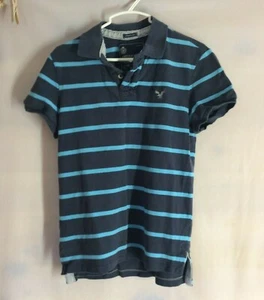 American Eagle Outfitters Womens XS/TP Vintage Fit Blue-Black 2 Button Striped - Picture 1 of 9