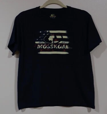 Mossy Oak Large Boys Cotton Navy  Short Sleeve Tee - Image 1 of 3