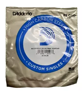 D'Addario Corda Singola Chitarra Elettrica Acustica 010 10 Plain Steel .010 - Foto 1 di 5