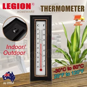 THERMOMETER Indoor Outdoor Temperature Wall Hanging Room Sensor Garden 5×16cm - Picture 1 of 5