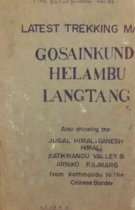 Mappa trekking Kathmandu Himalayas Mandala Gosainkund Helambu Langtang 1982 - Foto 1 di 7