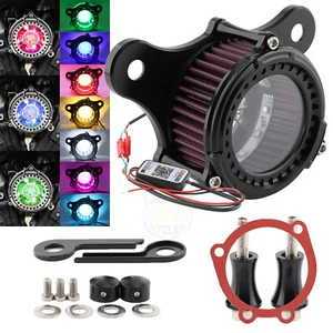 Filtro de admisión de filtro de aire con luz LED para Harley Touring Road King Softail Dyna - Imagen 1 de 13