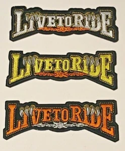 Embroidered Iron On Patches Applique Biker Motorcycle Live To Ride # 83 - Picture 1 of 7
