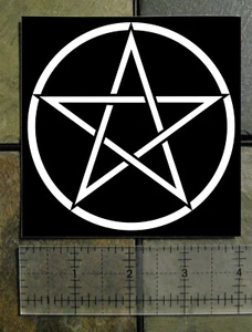 4x4" Pentacle Vinyl Sticker - Pentagram Gothic Occult Baphomet Leviathan Cross - Picture 1 of 3