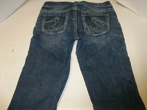 Womens Size 28 Silver Jeans Aiko Denim Blue Jean Capris - Picture 1 of 4