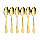 Gold Dessert Spoon Set Seeshine 6.5-inch Stainless Steel Shiny Gold Teaspoon ...
