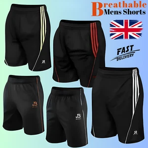 Mens Football Shorts Jogging Running Gym Sports Breathable Fitness Size S -XXL - Picture 1 of 6