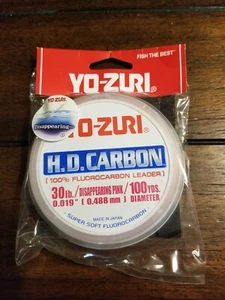 yo zuri h.d. carbon 100% fluorocarbon disappearing pink 30lb 100yds - Picture 1 of 2