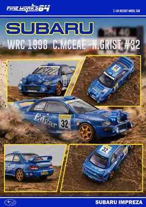 Fine Works 1:64 Subaru WRC Champion Racing Diecast Toy Car Model Collection Gift - Foto 1 di 8