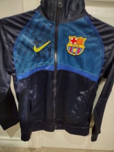 Nike Jacket FCB Barcelona  Boys Size 14 Color Black /Blue Pre-Owned - Picture 1 of 2