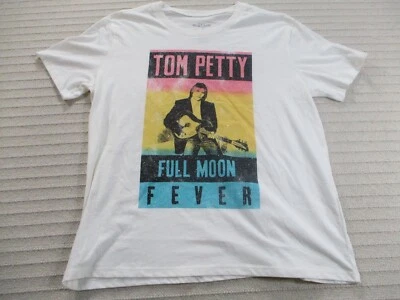 Tom Petty Mens Womens Shirt Medium White Full Moon Fever Short Sleeve Hybrid - Image 1 of 4