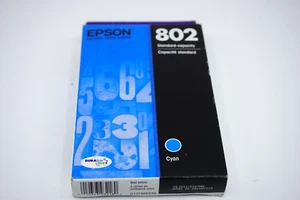 Epson 802 Cyan High Yield Ink Cartridge T802220 Exp 09/2021 Sealed Retail Box - Zdjęcie 1 z 3