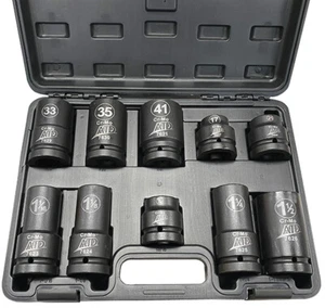 ATD 7610 10 Pc. 1" Dr. SAE & MM Std. and Deep Truck Wheel Service Set - Picture 1 of 2
