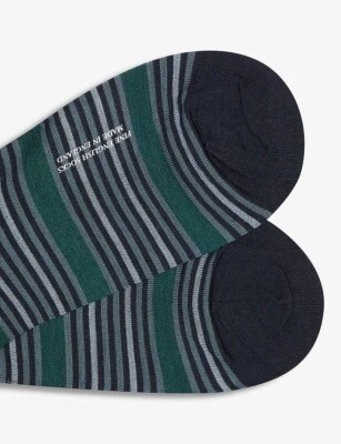 PANTHERELLA Men's Saltwell Stripe Wool-Blend Socks  - Image 1 of 2