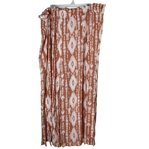 Pantaloni Vanilla Star Boho gamba larga più 3X Rayon Ikat vita alta fluenti pull on - Foto 1 di 9