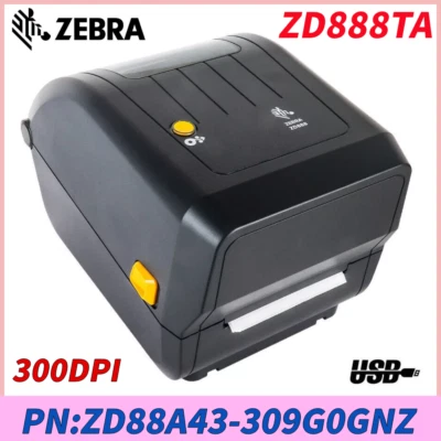 Zebra ZD888TA 300DPI USB Desktop Thermal Transfer+ Direct Thermal Label Printer - Image 1 of 4