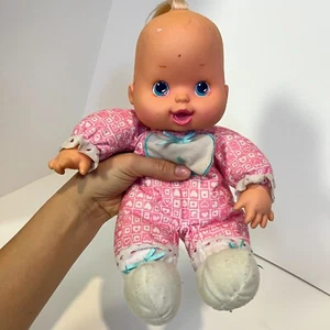 Vintage 1996 Choosy Baby All Gone Doll Cloth Soft Body 90s Toy Hasbro Pink - Foto 1 di 15