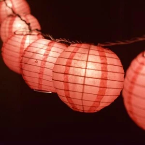Fantado 4" Fuchsia Round Shaped Party String Lights by PaperLanternStore - Picture 1 of 5