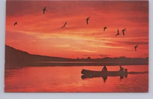 Sonnenaufgang, Fischer, Start eines perfekten Tages, irgendwo, USA, Vintage Postkarte - Bild 1 von 2
