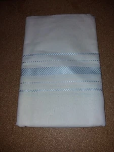 antiche lenzuola inutilizzate biancheria da letto di controllo 145 x 240 cm con striscia blu - Foto 1 di 3