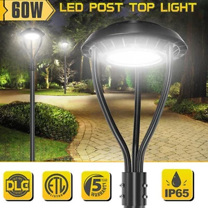 60 Watt Led Post Top Pole Lights Outdoor Parking Lot Post top light 8400Lm 5000K - Picture 1 of 12
