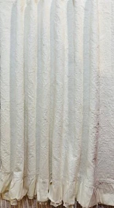 HOTEL MATELASSE COTTON FABRIC SHOWER CURTAIN RUFFLE WHITE 72” GORGEOUS! - Picture 1 of 14
