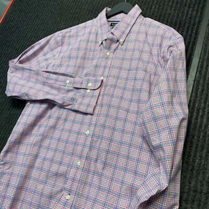 VTG Lauren Ralph Lauren Men Shirt Flex Non Iron Stretch Slim Fit Red Plaid 17 - Picture 1 of 10