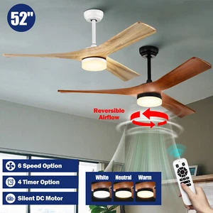 MAC Modern Ceiling Fan Light Bedroom Reversible Fans Lamp Aluminium Black/White - Picture 1 of 17