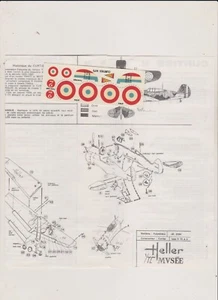 HELLER CURTISS H.75 AIRPLANE DECALS AND INSTRUCTIONS - Picture 1 of 1