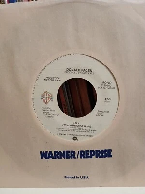 Donald Fagen-I.G.Y.-What A Beautiful World-Stereo-Mono-WB 7-29900-NM Promo 45 - Image 1 of 3