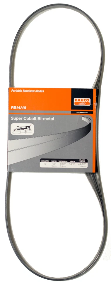 Hoja de sierra de cinta portátil bi metal 14/18-TPI paquete de 5 44-7/8" de largo Bahco Foto 1 de 1